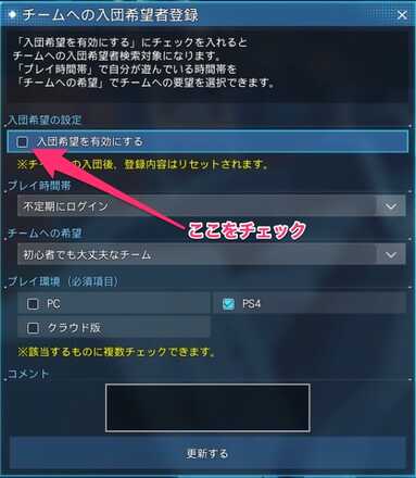チームの入り方