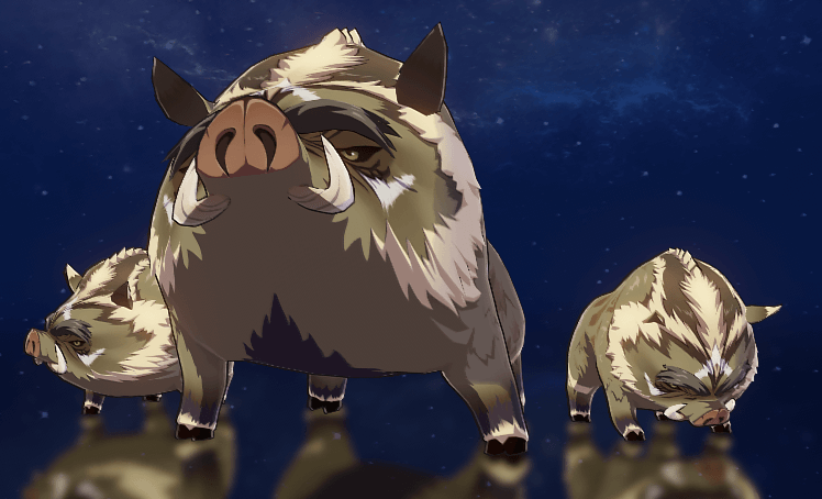 雪のイノシシ王