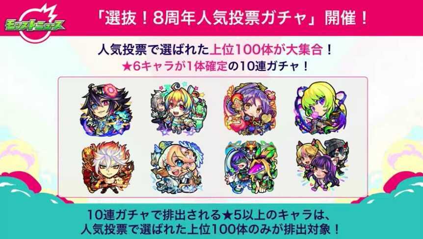 ユーザー投票で決まるガチャ