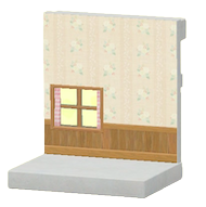 ベージュのくさばなもようのかべ画像