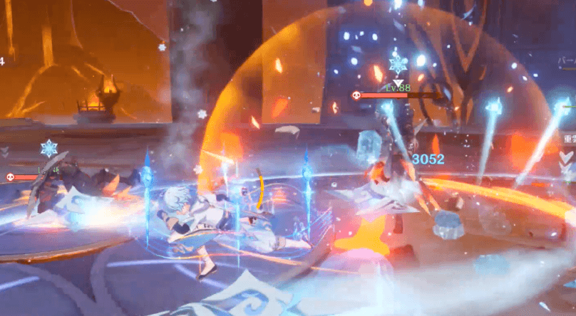 炎ギミックの爆発