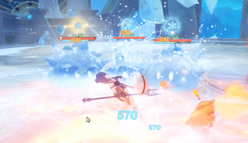 氷柱によるノックバック