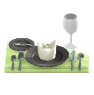 テーブルセッティングのグリーン(マット)の画像