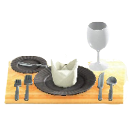 テーブルセッティングのピンク(マット)の画像