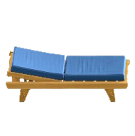 プールサイドベッドのブルーの画像