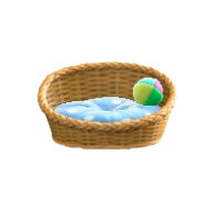 ペットのベッドの水玉柄の画像