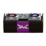 DJブースのハードなロゴの画像