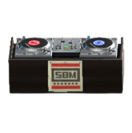 DJブースのシックなロゴの画像