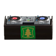 DJブースのエンブレムなロゴの画像