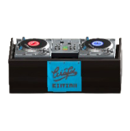 DJブースのスクリプトなロゴの画像