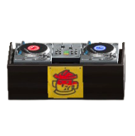 DJブースのポップなロゴの画像