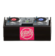 DJブースのキュートなロゴの画像