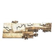 つくりかけのパズルのセピアの画像