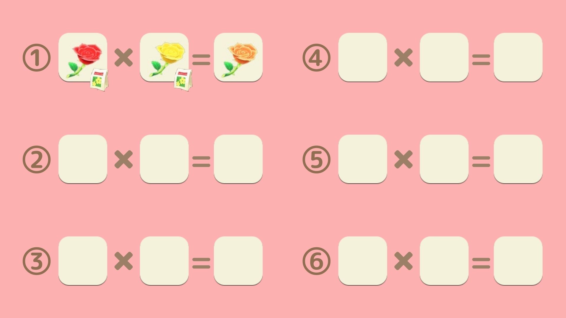 オレンジのバラの交配表