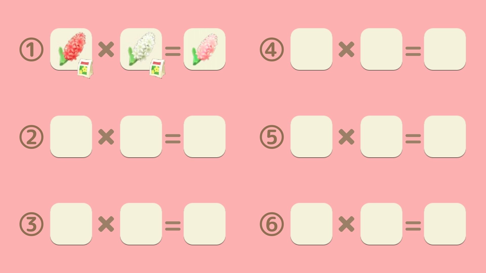 ピンクのヒヤシンスの交配表