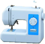 ミシンのブルーの画像