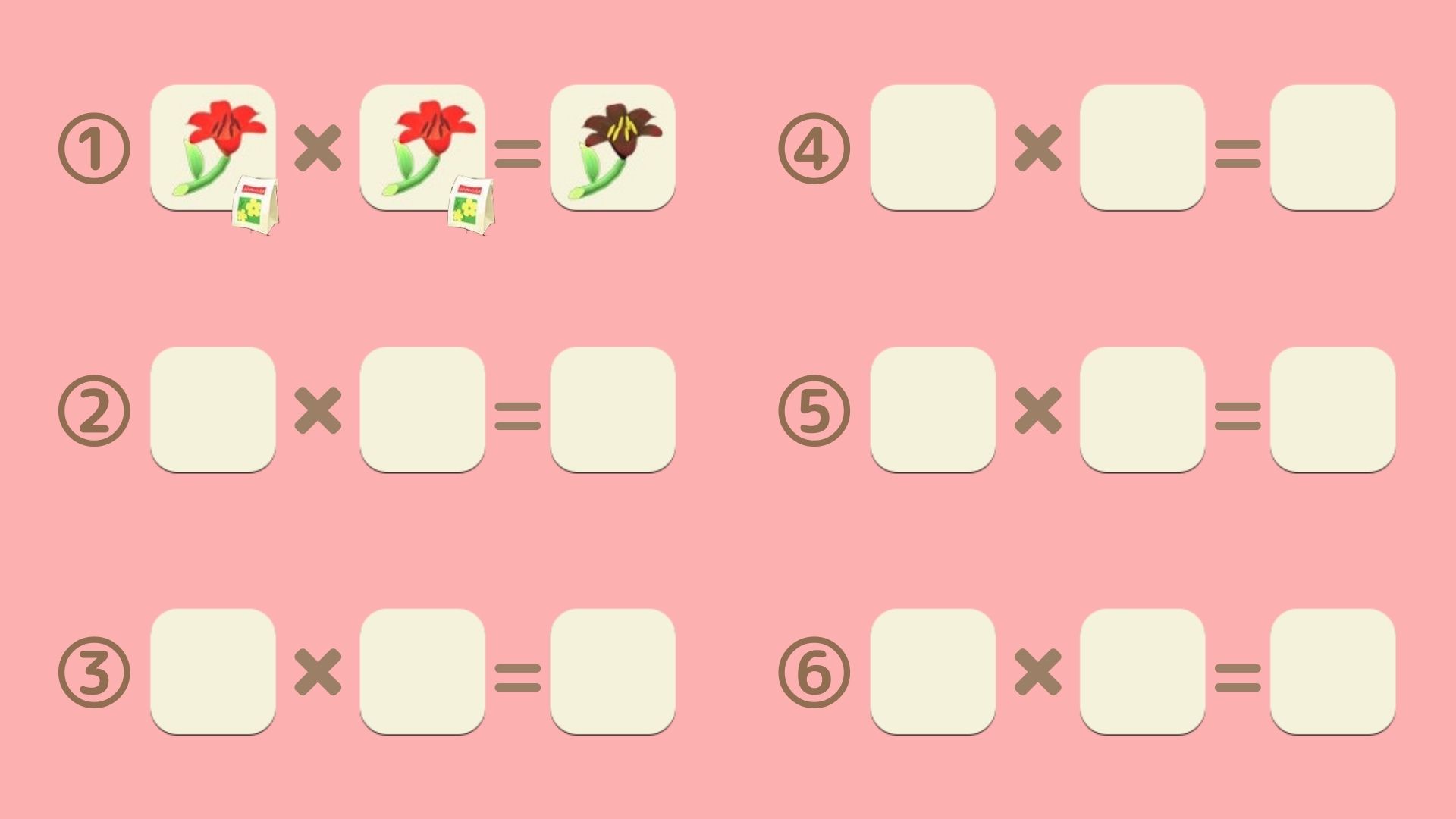 黒いユリの交配表