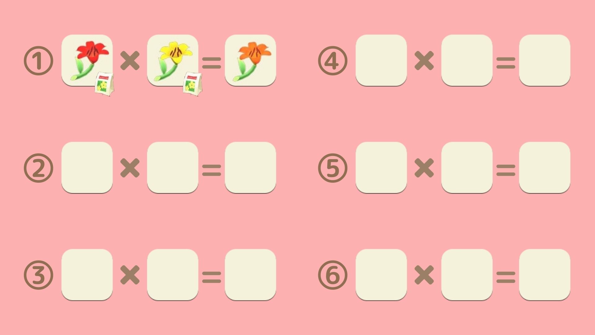 オレンジのユリの交配表