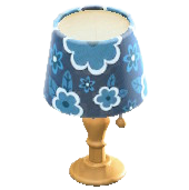 テーブルランプのブルーフラワーの画像