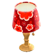 テーブルランプのレッドフラワーの画像