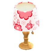 テーブルランプのピンクフラワーの画像