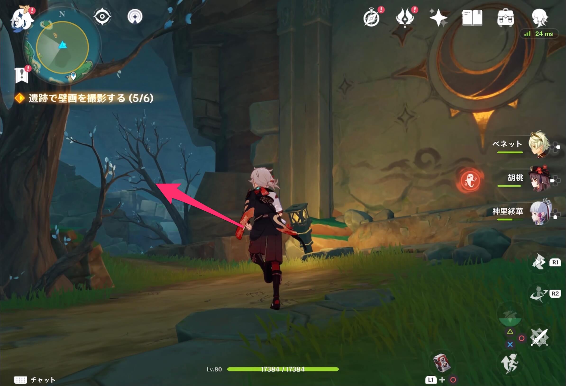 天井の壁画の行き方①