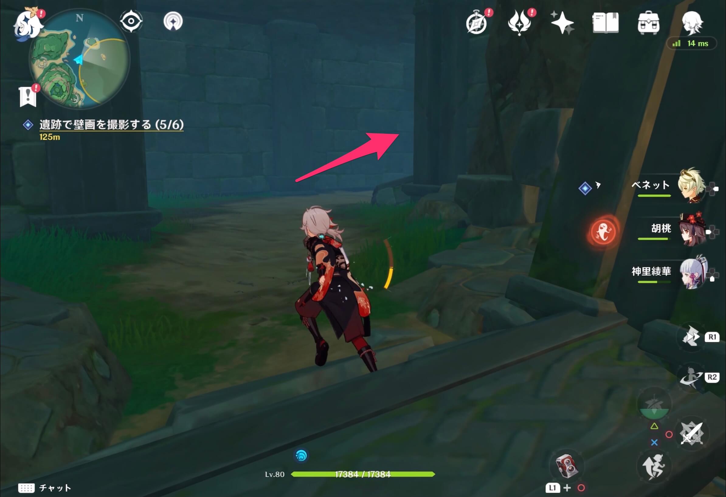 天井の壁画の行き方⑥