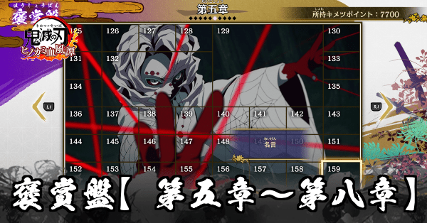 褒賞盤一覧と解放条件【第五章〜第八章】