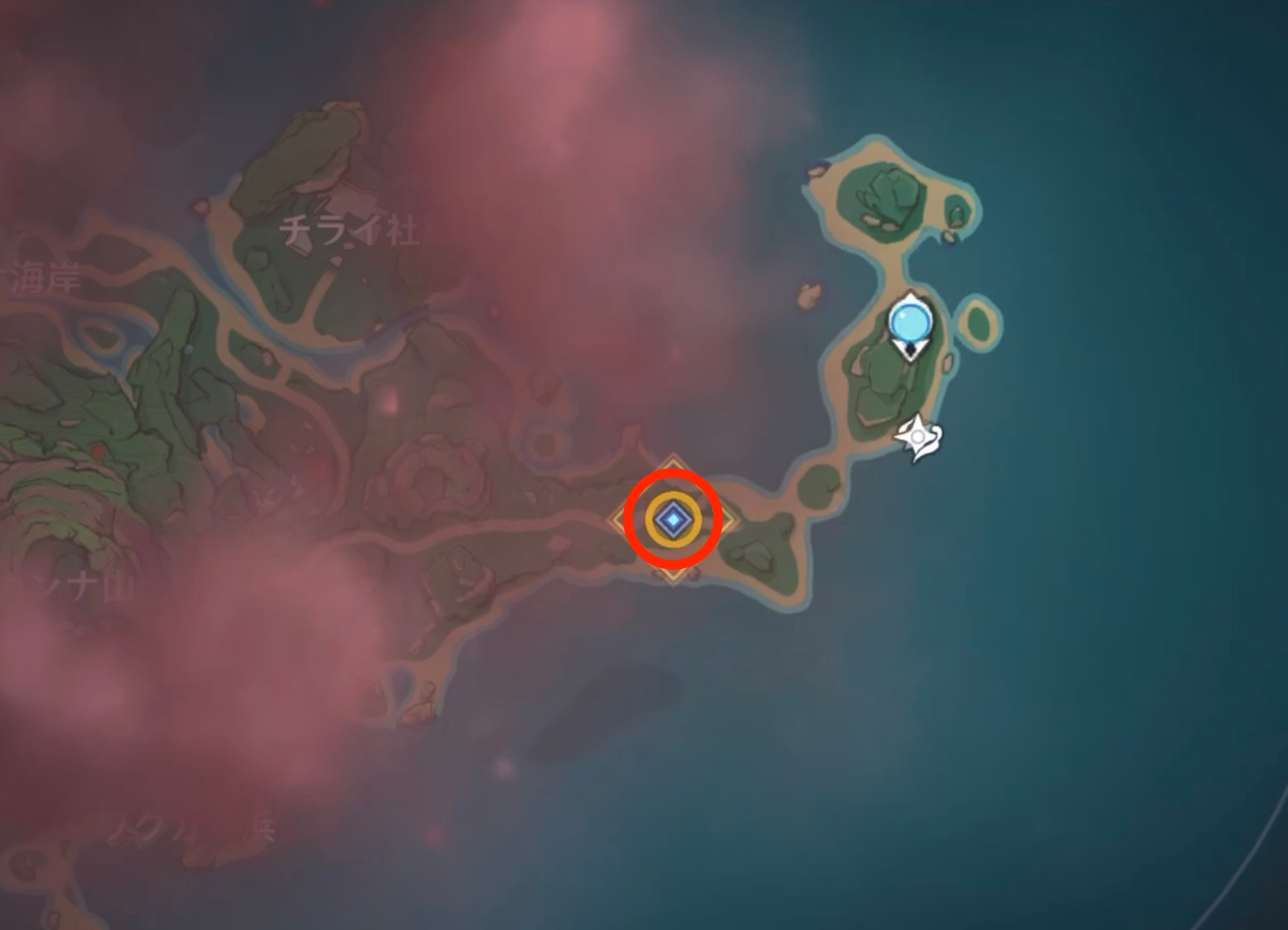 日輪とカンナ山の場所