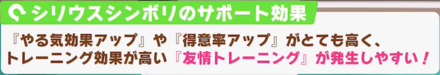 やる気効果アップや得意率が非常に高いサポート