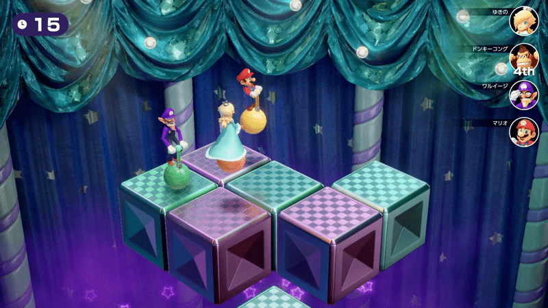 ブロックの落ちるタイミングを見る