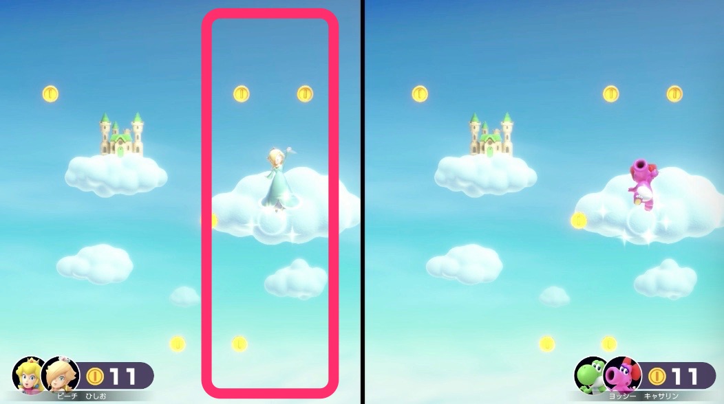 シーソーでコインあつめ