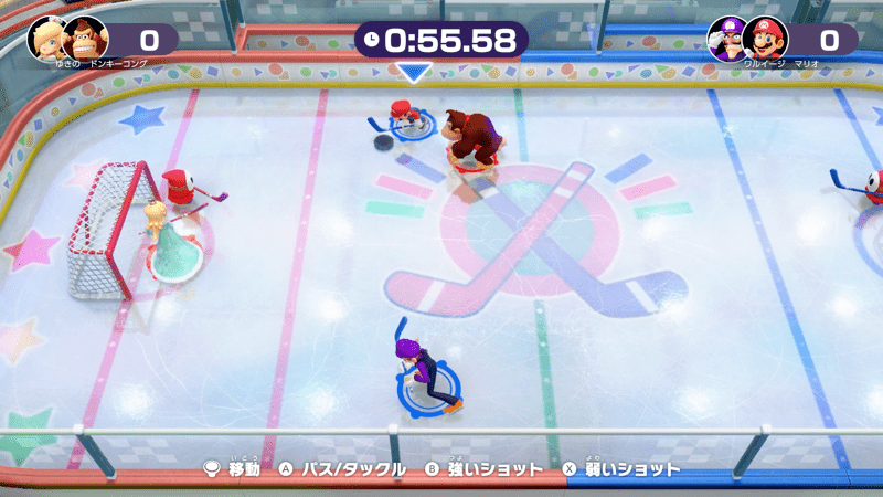 相手がショットを打つ時はキーパーの隣で待つ