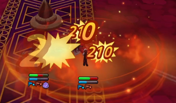 行動パターン変更後の落星はダメージを散らして耐える