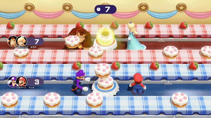 いちごの順でケーキを完成させる