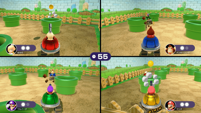 土管で対峙してる時は上に発射