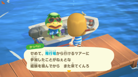 飛行機で一回離島に行く