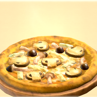 キノコのピザ画像