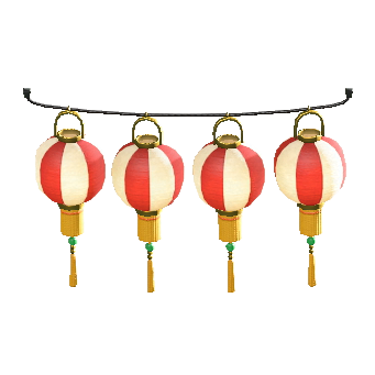 ちょうちんセットの紅白ストライプの画像