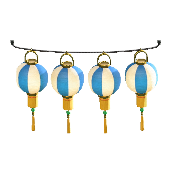 ちょうちんセットの青白ストライプの画像