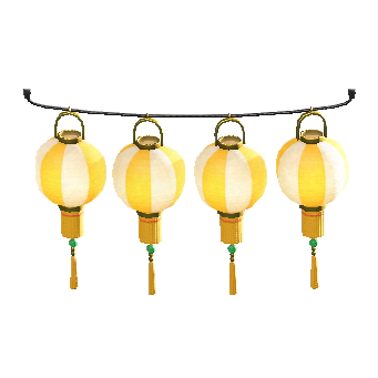 ちょうちんセットの黄白ストライプの画像