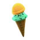 オレンジ&ミントのダブルアイス画像