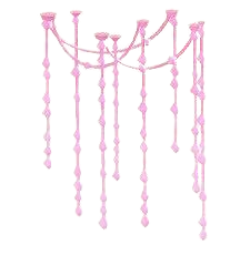 つりさがるヒカリゴケのピンクの画像