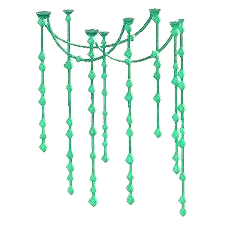 つりさがるヒカリゴケのエメラルドの画像