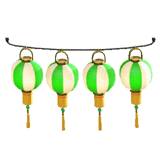 ちょうちんセットの緑白ストライプの画像