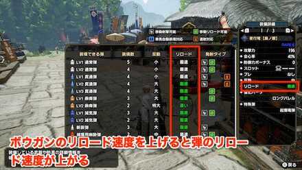 ボウガンのリロード速度