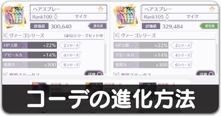 コーデの進化方法