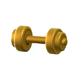 ダンベルのゴールドの画像