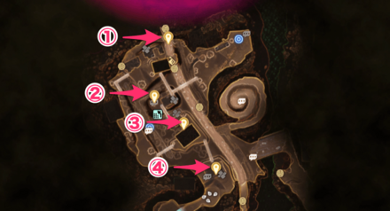 4人の生徒の場所