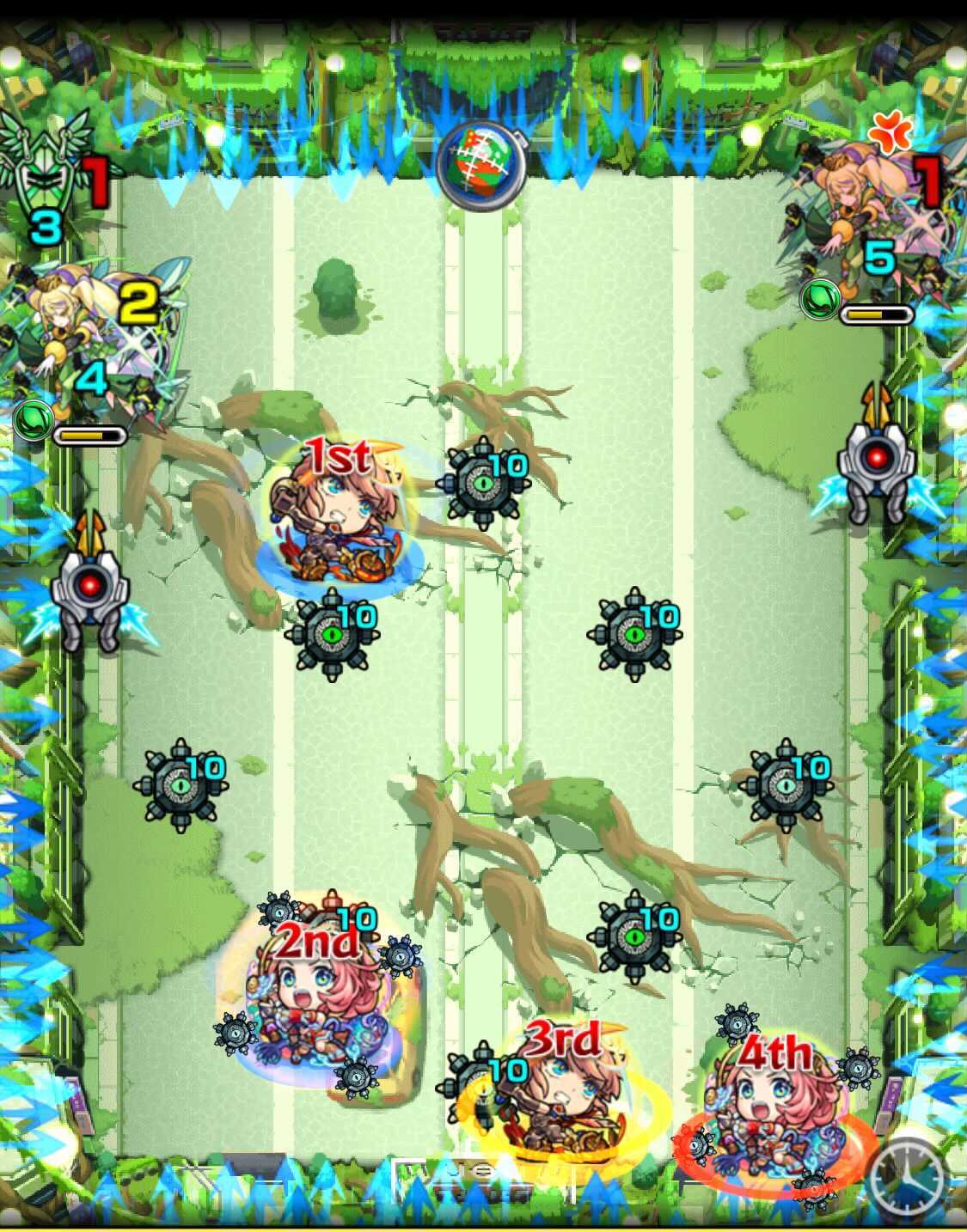 モンストのカウシーディアステ1ドクロ処理後